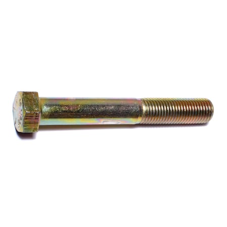 Midwest Fastener Grade 8, 7/16"-20 Hex Head Cap Screw, Zinc Yellow Steel, 3 in L, 25 PK 00878